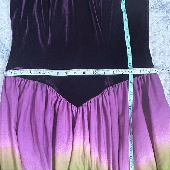 Beautiful Velvet And Ombré Off Shoulder Ruffle A-Line Maxi Dress - Picture 14 of 15